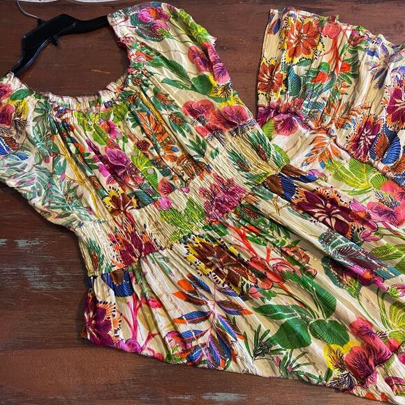 Me 2 Magic Women's Floral Bohemian Summer Festival Floral Maxi Dress Size Large - Picture 3 of 10